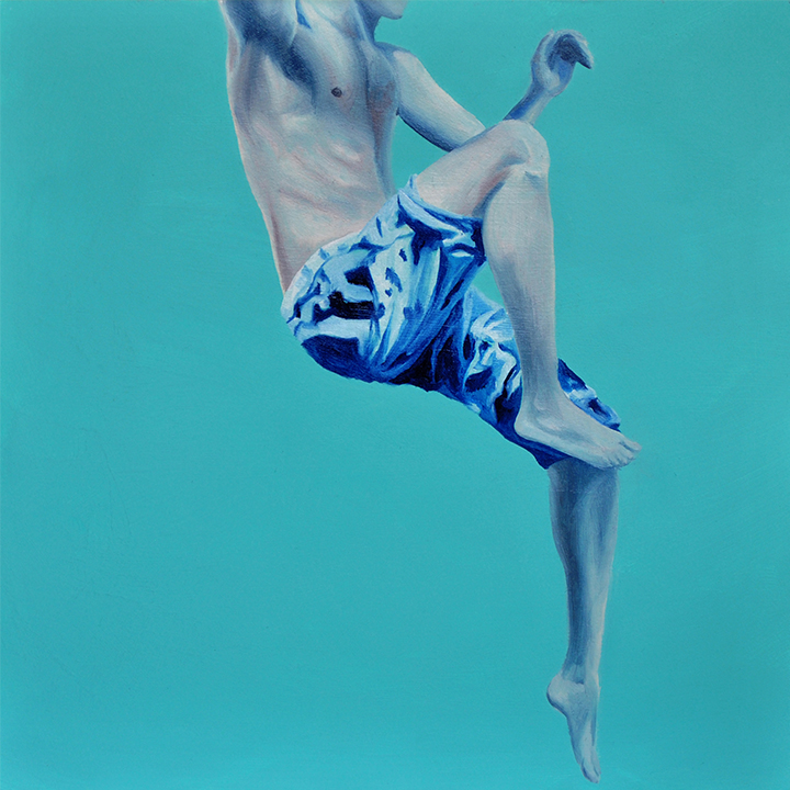Swimmer, white shorts